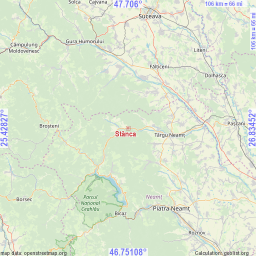 Stânca on map