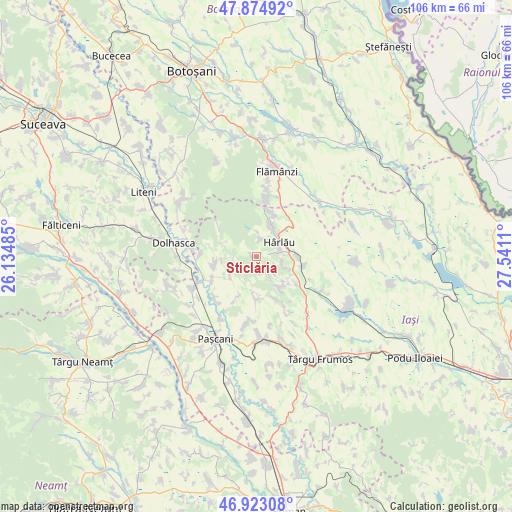 Sticlăria on map