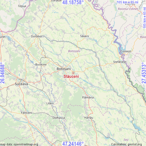 Stăuceni on map