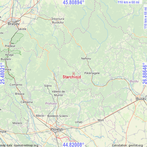 Starchiojd on map