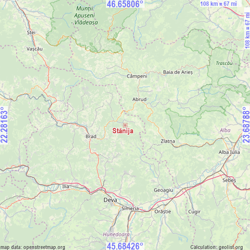 Stănija on map