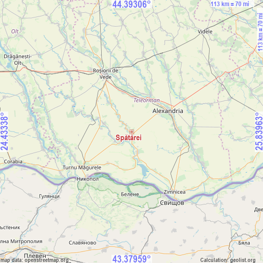 Spătărei on map