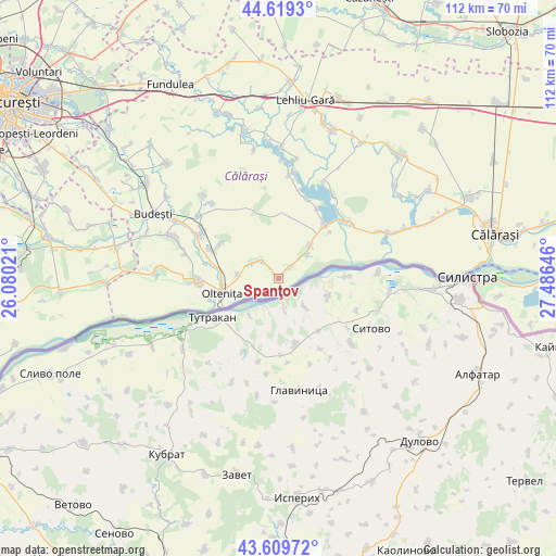 Spanţov on map