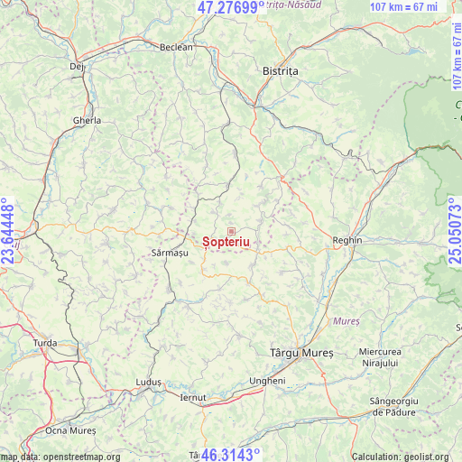 Șopteriu on map