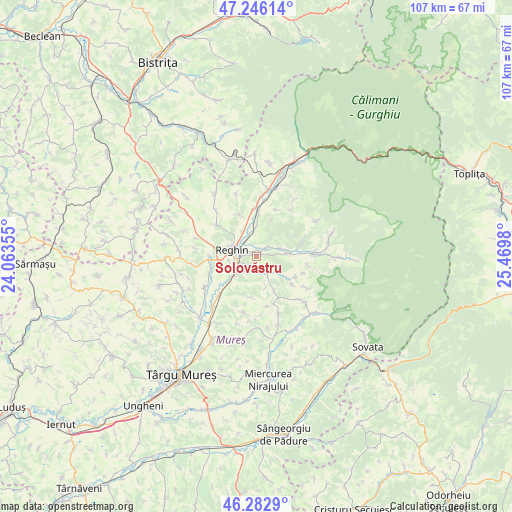 Solovăstru on map