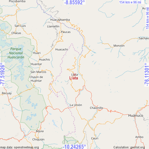 Llata on map