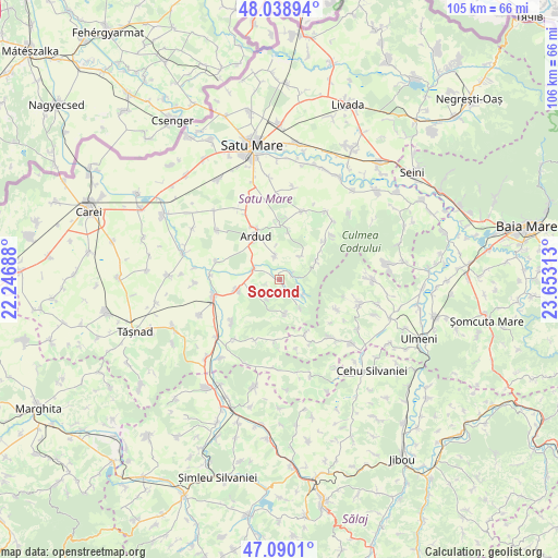 Socond on map