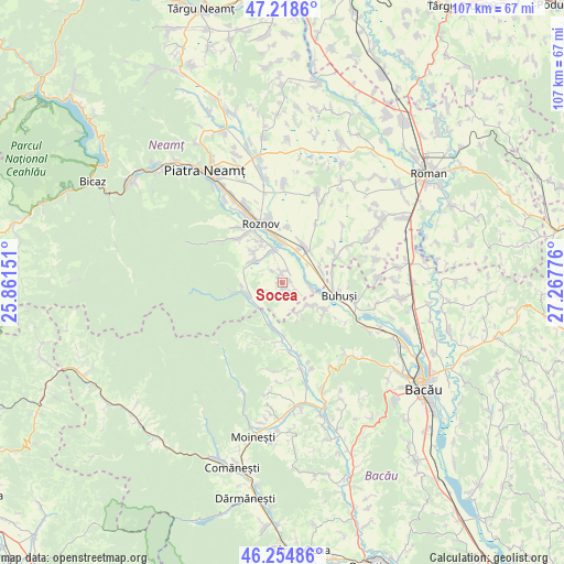 Socea on map