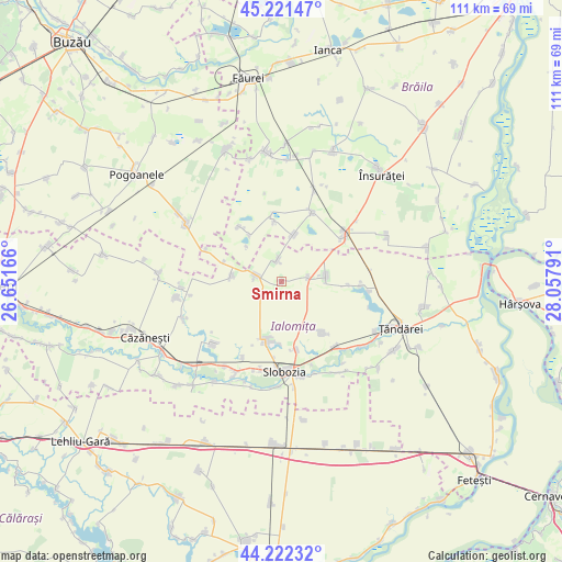 Smirna on map