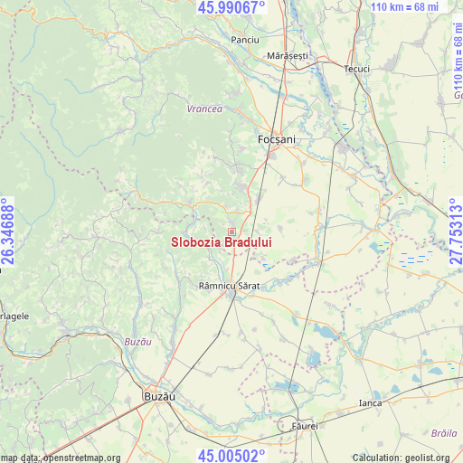 Slobozia Bradului on map