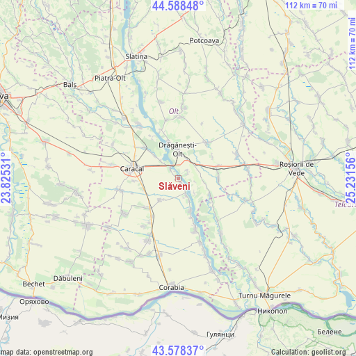 Slăveni on map