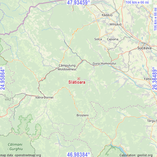 Slătioara on map