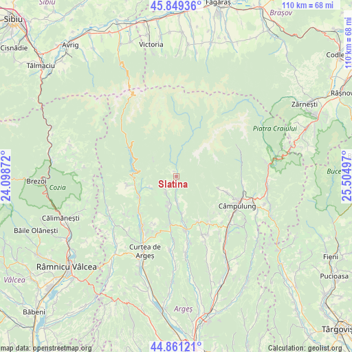 Slatina on map