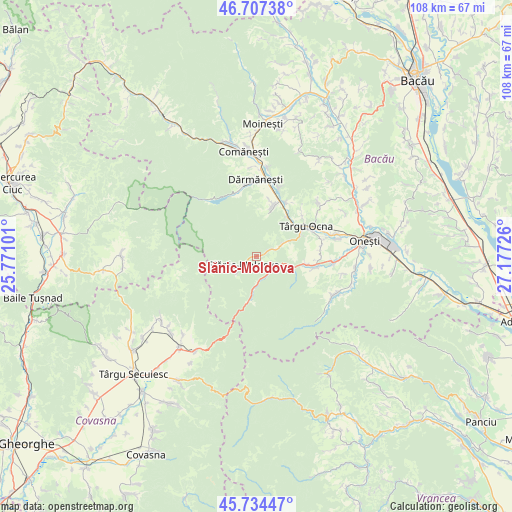 Slănic-Moldova on map
