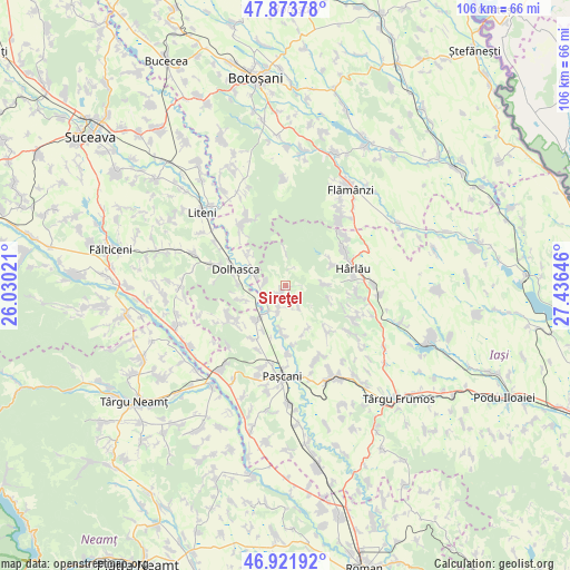 Sireţel on map