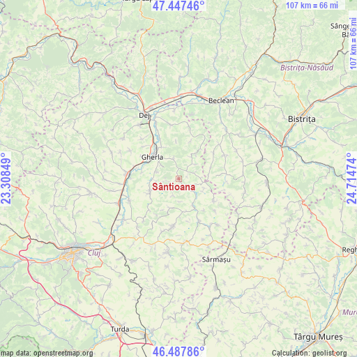 Sântioana on map