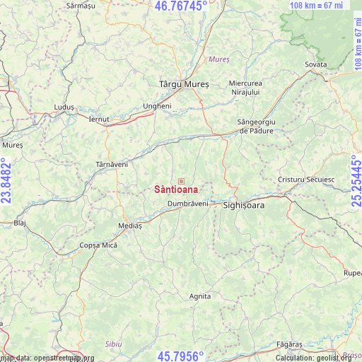 Sântioana on map