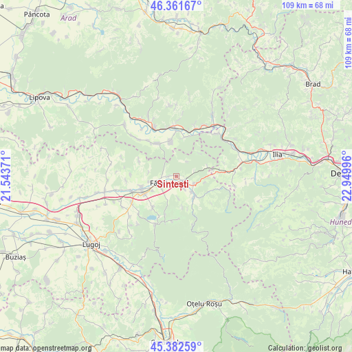 Sintești on map