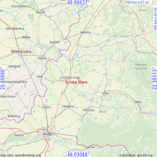 Sintea Mare on map