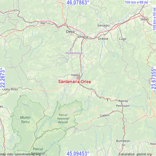 Sântămăria-Orlea on map