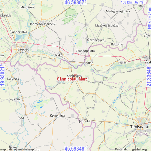 Sânnicolau Mare on map