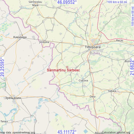 Sânmartinu Sârbesc on map