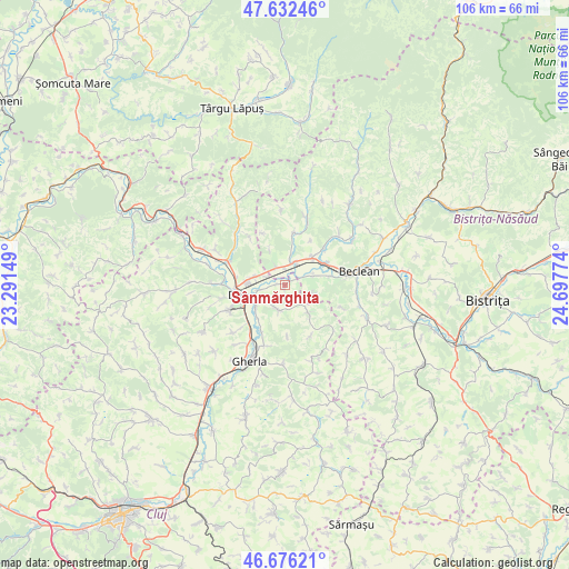 Sânmărghita on map