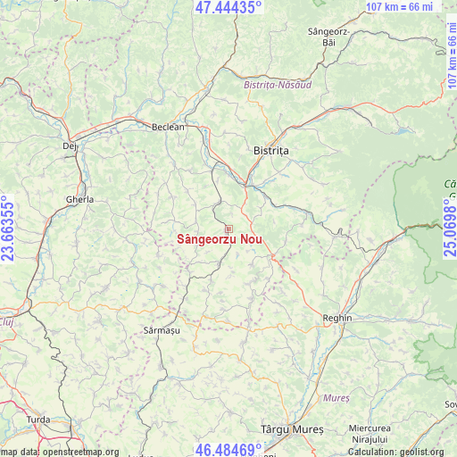 Sângeorzu Nou on map