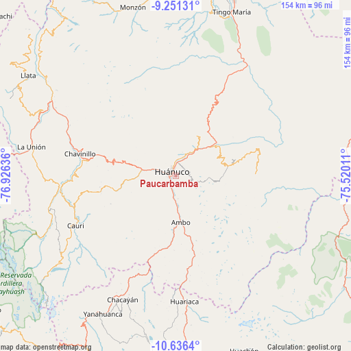 Paucarbamba on map