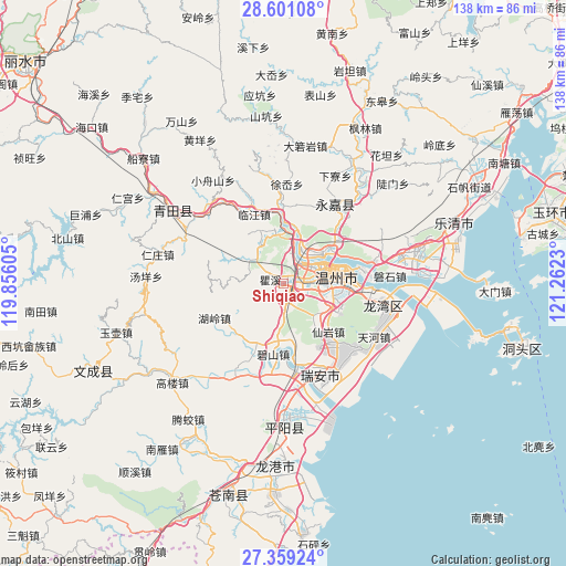 Shiqiao on map
