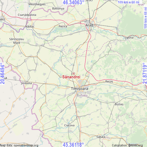 Sânandrei on map