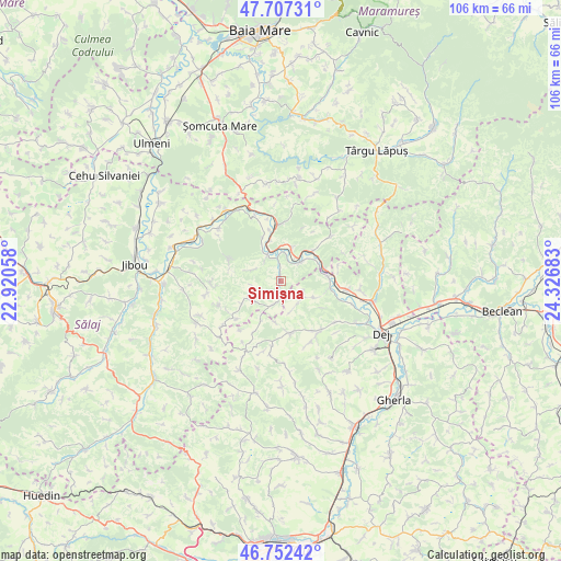 Șimișna on map