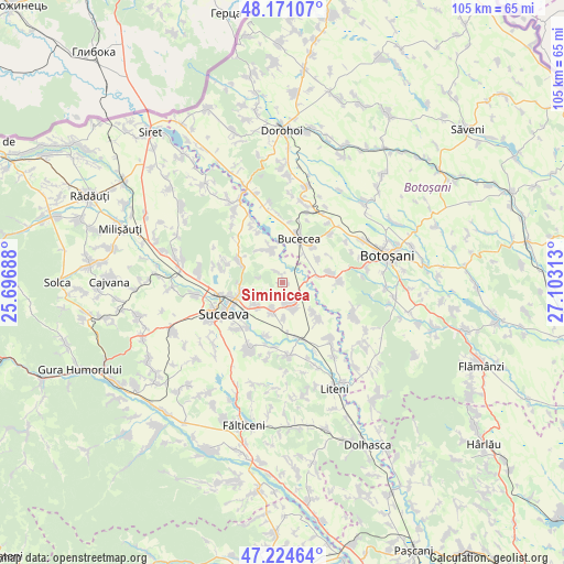 Siminicea on map