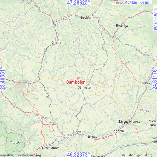 Sâmboleni on map