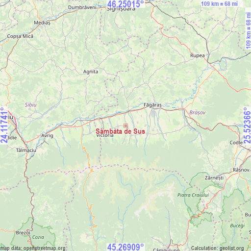 Sâmbăta de Sus on map