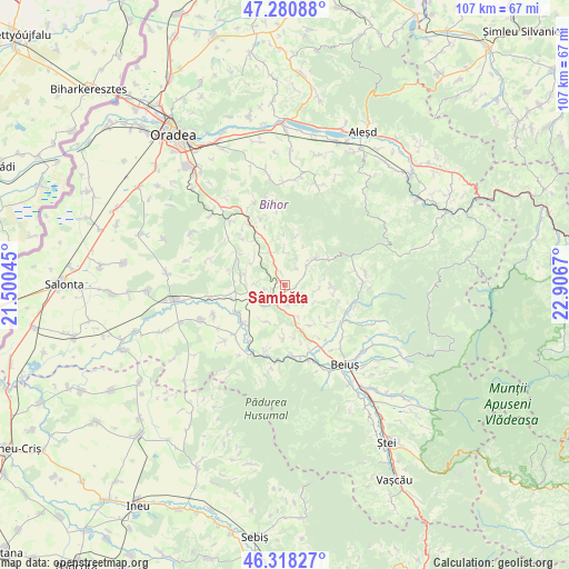 Sâmbăta on map