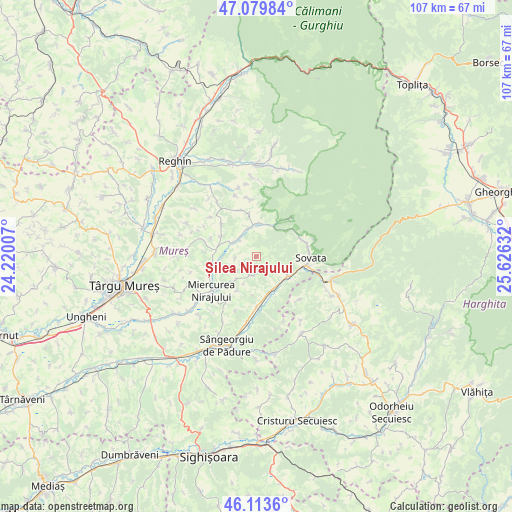 Șilea Nirajului on map