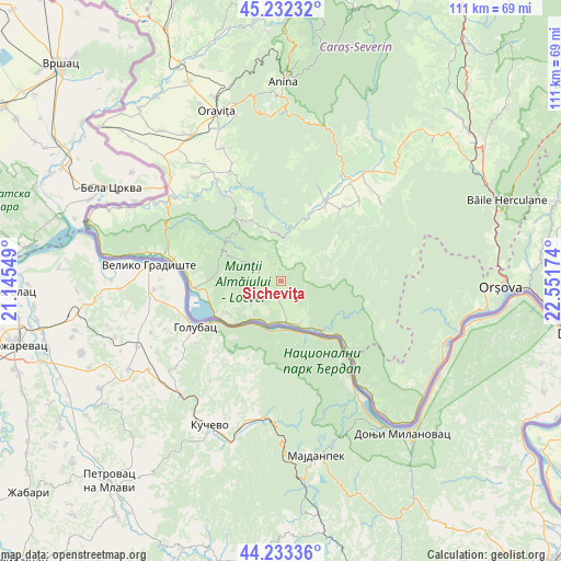 Sicheviţa on map