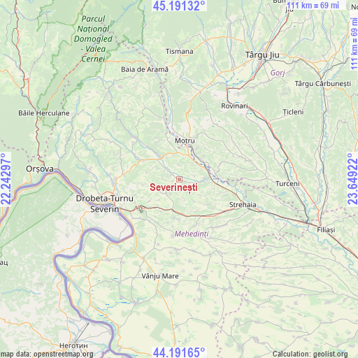 Severinești on map