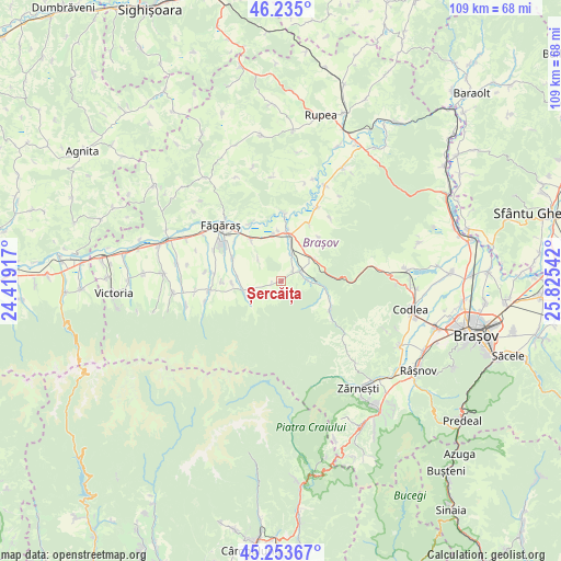 Șercăița on map