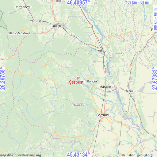 Șerbești on map