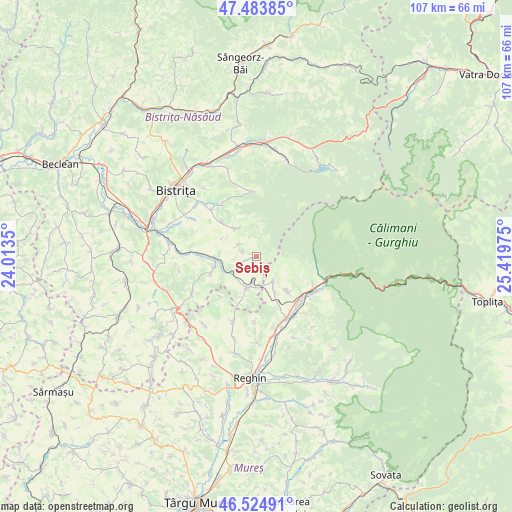 Sebiș on map