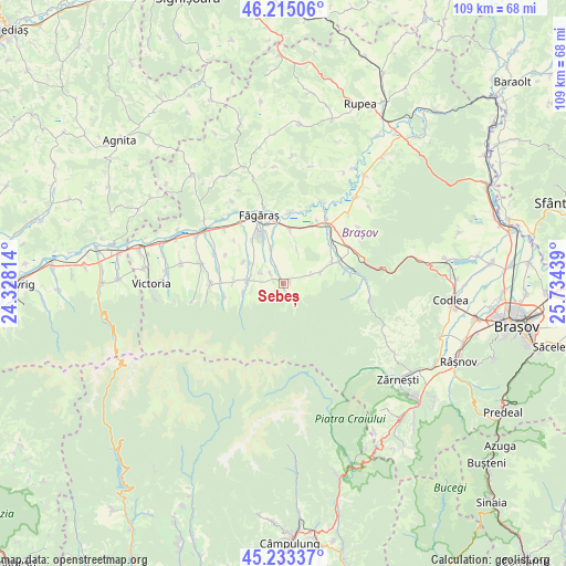 Sebeș on map