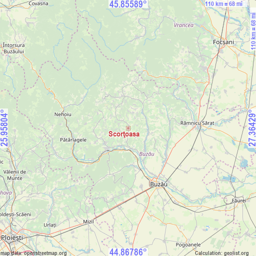 Scorţoasa on map