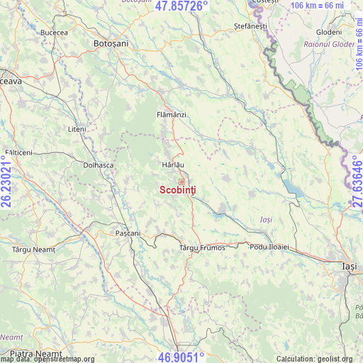 Scobinţi on map