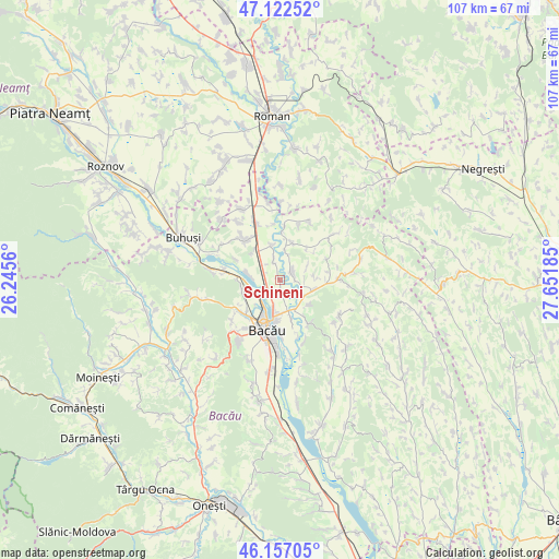 Schineni on map