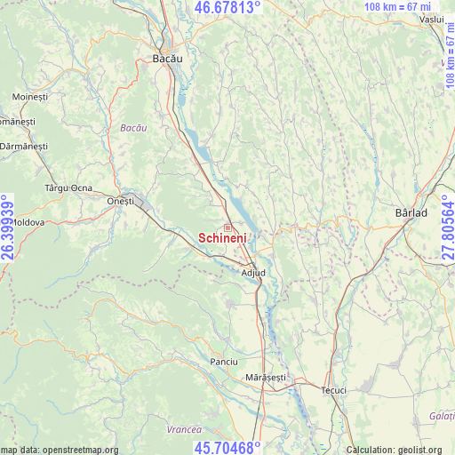 Schineni on map