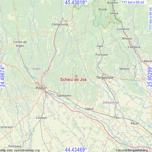 Scheiu de Jos on map