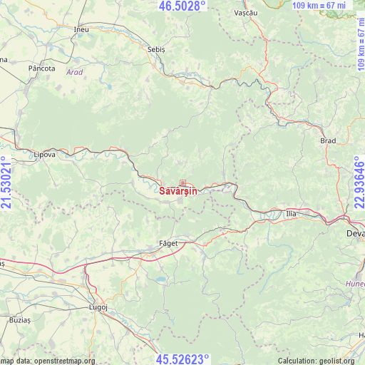 Săvârşin on map