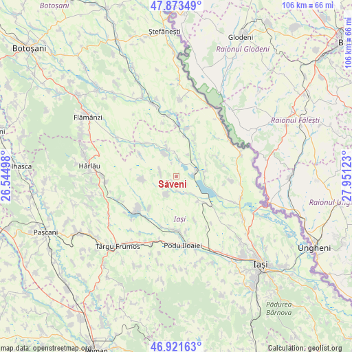 Săveni on map